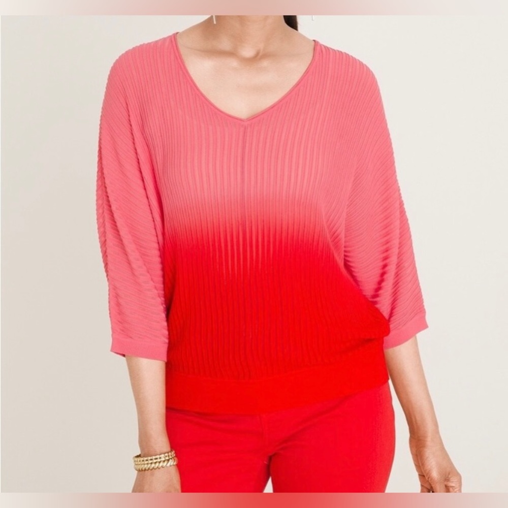 Chicos pink and red top Sz L